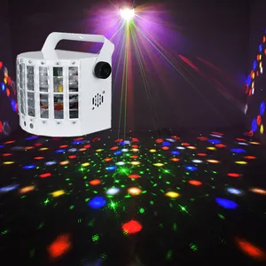 ไฟเลเซอร์ LED DJ ขนาดเล็กสำหรับปาร์ตี้ในบ้านไฟดิสโก้หลากสีรูปผีเสื้อ