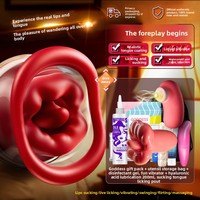 Masturbateur vibrant 12 fréquences pour femme, modèle lèvres rouges, pour succion et léchage buccal, jouet sexuel pour adulte