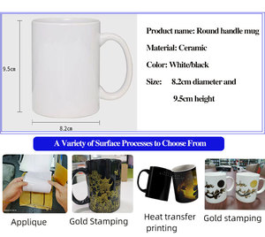 Tùy Chỉnh Thăng Hoa Nhiệt Nhạy Cảm Màu Thay Đổi Gốm Ma Thuật <span class=keywords><strong>Mug</strong></span> Đen Khuyến Mại Đồ Đá Gốm Cốc Cà Phê - Product Image 4