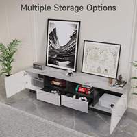 Meuble TV moderne, centre de divertissement, console de rangement spacieuse, meuble multimédia pour salon, chambre, hôtel, personnalisable