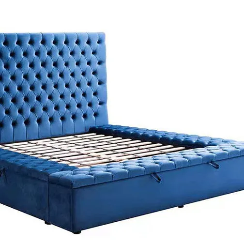 WINFORCEベロアレザータフテッドベッドクイーンサイズベッド高品質プリンセス寝具