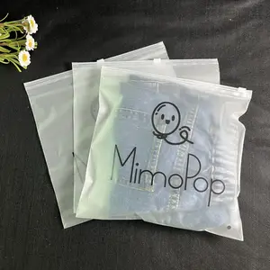 Custom Printed Frosted Zipper Plastic Packaging Bags For Clothes Swimwear Packaging Bag For Tshirt Bikini