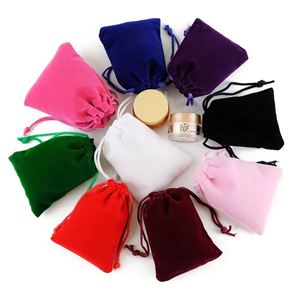 Ulikeke Custom Logo Velvet <b>Drawstring</b> <b>Bag</b> Free Sample Jewelry Gift Candy Pouch with Printed Pattern Reusable Dust Cover Jewels - Product Image 4