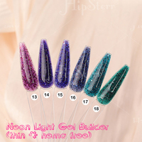 Nouveauté 18 couleurs Gel de construction pour ongles pailleté Extension d'ongles Gel de construction néon lumineux pour l'automne et l'hiver