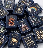 Ensemble de Mahjong Galaxy Complet 160 Pièces à Succès avec Tuiles Acryliques Gravées au Laser pour des Soirées Amusantes entre Amis
