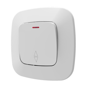 Tombol sakelar tekan listrik rumah bahan PC standar Eropa kontrol lampu sakelar Dinding 1 gang <span class=keywords><strong>2</strong></span> arah dengan lampu - Product Image 2