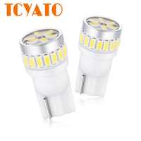 TCYATO Ampoule LED Super Lumineuse 3014 24SMD DC12-24V T10 pour Voiture, Lampe d'Indication de Tableau de Bord W5W 194