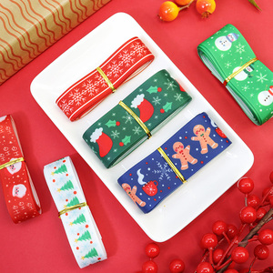 6pcs/pack New Arrival Heat Transfer Christmas Grosgrain <strong>Ribbon</strong> for Christmas Decoracion - Product Image 6