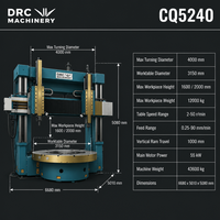 Machine à tourner verticale robuste DRC Machinery CK5240Q, manuelle, pour le traitement des métaux, construction, roulement 380V 60Hz, garantie 1 an