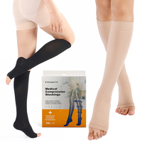 Chaussettes de compression Compports pour l'œdème des pieds, hauteur genou, bout ouvert, 20-30 mmHg, pour infirmières, soulagement de la neuropathie, avec emballage en boîte