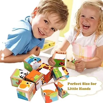 Houten Puzzels Voor Peuters Dier Puzzel 3d Houten Kubus Blok Speelgoed Montessori Educatieve Spelletjes Voor Kinderen Voorschoolse Speelgoed