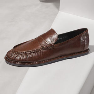 <span class=keywords><strong>Mocasines</strong></span> Planos Casuales de Cuero para <span class=keywords><strong>Mujer</strong></span>, Cómodos, Suaves, de Poner, con Plantilla de Cuero Genuino, con Lazo, para Uso Diario, Venta Directa de Fábrica - Product Image 2