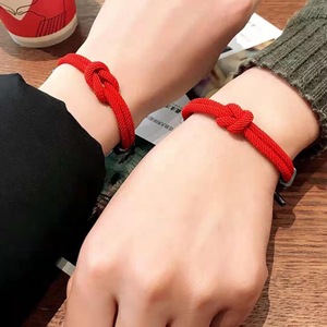 Accesorios de pareja de familia de estudiantes, pulsera trenzada de cuerda roja Simple, pulsera significativa de 12 zodiacos, regalos para mujeres - Product Image 3
