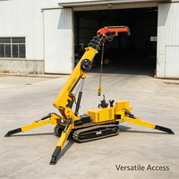 Mini-grue électrique sur chenilles pour l'installation de vitrages commerciaux avec indicateur de charge sécurisé
