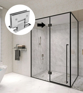 <span class=keywords><strong>Bisagra</strong></span> de acero inoxidable negra para puerta de vidrio de ducha, plegable <span class=keywords><strong>bidireccional</strong></span> de 180 grados, accesorio para baño - Product Image 3