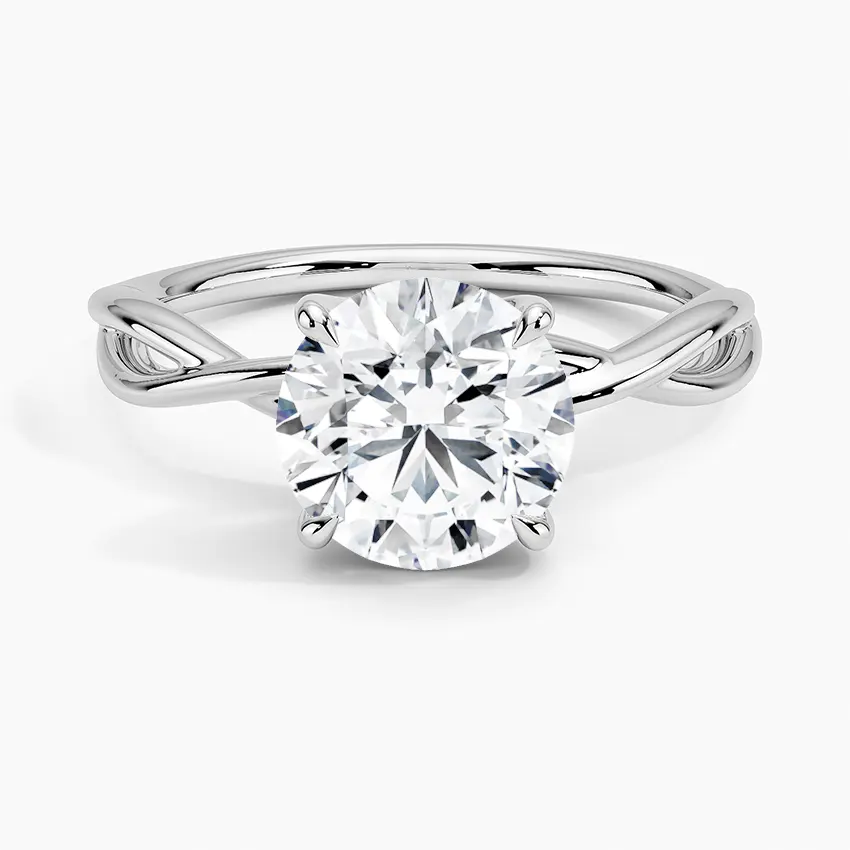 แหวนเครื่องประดับชั้นดีสุดหรูแหวนทองขาว1กะรัตได้รับการรับรองจาก GIA แหวนหมั้นเพชรสำหรับผู้หญิง