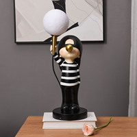 Décoration d'intérieur en polyrésine, accessoire d'éclairage, sculpture de garçon à bulles en résine nordique, lampe de table, décoration d'intérieur