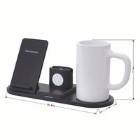 Multifunktions-Tassenwärmer 4-in-1 Kabelloses Ladegerät Dockingstation mit Kaffeetassenwärmer Kompatibel mit iPhone 11 Pro Max/X