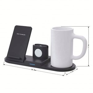 多機能カップウォーマー 4 in 1 ワイヤレス充電スタンド ドッキングステーション コーヒーマグウォーマー付き <span class=keywords><strong>iPhone</strong></span> <span class=keywords><strong>11</strong></span> Pro Max/X対応 - Product Image 1