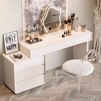 Coiffeuse moderne de luxe en bois noir avec miroir pour chambre à coucher Vanity Custom Home Furniture