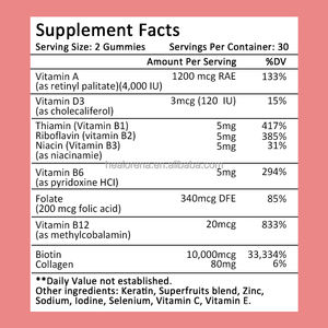 Oem Biotin <strong>Sugar</strong> Free Multivitamin <strong>Hair</strong> Gummy <strong>Vitamins</strong> <strong>Bear</strong> <strong>Hair</strong> <strong>Vitamins</strong> <strong>Hair</strong> Skin Nail <strong>Vitamins</strong> Gummy - Product Image 5