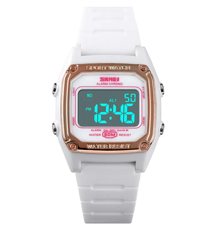 SKMEI 1614 Custom led student sports bracelet watch LED silicone pu band wristwatch kids Digital watch