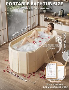 <span class=keywords><strong>Baignoire</strong></span> <span class=keywords><strong>pliable</strong></span> portable 47"Lx22"lxlx20"H blanche |   Isolation en polyvinylechlorure à 5 couches de conception moderne, métal renforcé pour immersion - Product Image 2