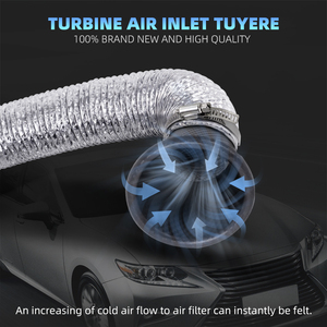 Modification automobile transfrontalière : Prise d'air texturée en fibre de carbone, Conduit d'<span class=keywords><strong>admission</strong></span> d'air circulaire, Corne d'<span class=keywords><strong>admission</strong></span> d'air carrée - Product Image 2