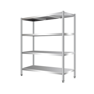 Stainless Steel Non-folding Beam Type Kitchen Floor Rack Four-layer Storage Microwave <strong>Oven</strong> Balcony Shelving Thickened - Product Image 1