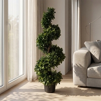Künstlicher Erdnussblatt-Spiralbaum 3ft, Künstliche Grünpflanze im Topf für Zuhause, Hochzeitsbogen, Wanddekoration, Garten-Deko