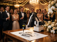 Robot de dessin de portrait IA CHRT, machine à croquis pour photomaton, robot de signature de bureau pour événements, mariages et expositions