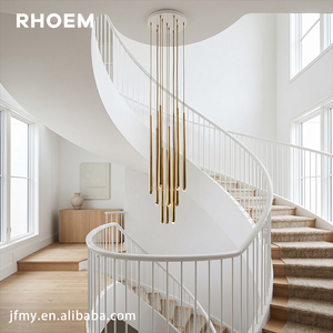 Lustre rond RHOEM RH <span class=keywords><strong>Aquitaine</strong></span> 18''24''30''48'' en laiton massif et verre, LED dimmable, certifié UL, luminaire de plafond - Product Image 2