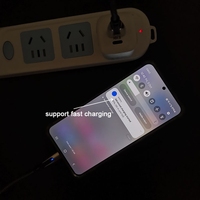 Cables USB Tipo A a Tipo C con Luces LED Azules de Línea Trenzada a Prueba de Tirones para Teléfonos Móviles de Supermercados