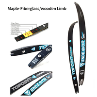 1PRS TP Branches de tir à l'arc recurve ILF haute résistance, haut et bas, 68 pouces, 18-44 lbs, en érable, fibre de verre et bois