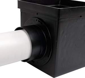 طقم مربع أسود حديث 9 بوصة حوض صيد <span class=keywords><strong>2</strong></span>-فتح <span class=keywords><strong>2</strong></span> محولات 1 مقبس منفذ 1 شبكة تصريف بلاستيكية لمناطق المروج ذات المناظر الطبيعية - Product Image 2