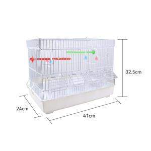 GA-2461 Cage pliable en métal pour oiseaux à dessus plat gain de place 4 mangeoires incluses - Product Image 4