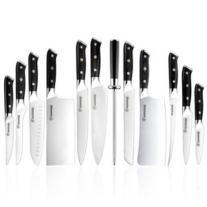 Juego de Cuchillos de Chef Grandsharp Acero de Alto Carbono Cuchillos de Cocina para Deshuesar, Hachuela de Carne, Santoku y Mondador con Mango de Madera Pakka - Product Image 4