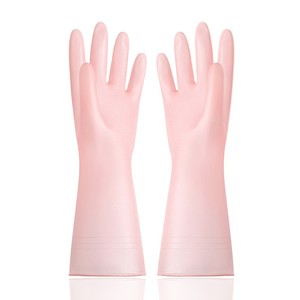 Guantes de látex de caucho para el hogar, impermeables, de color sólido, aproximadamente 32 cm de longitud, para limpieza y lavado de ropa, al por mayor. - Product Image 5