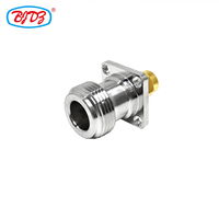Factory Supply N-Type Female Jack to SMA Male Plug 4-Hole Flange 17.5*17.5 mm Chassis Mount Solder Coaxial Connectors Adapters