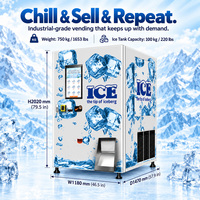 Distributeur automatique de glace en sacs à scellage automatique, 24h/24, en libre-service, pour usage commercial, avec une production de 450 kg