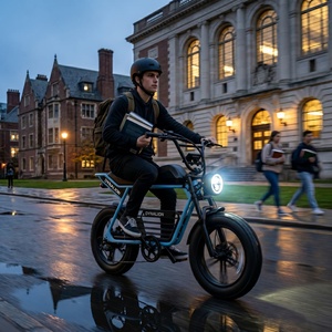 Vélo électrique à pneus larges de 20 pouces avec frein à disque hydraulique, vélo tout-terrain avec pédales pliables pour les voyages d'aventure en plein air - Product Image 3