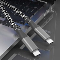 Cable de Datos USB 3.2 Gen2 Tipo-C a Tipo-C con Trenzado de Nailon, 100W 3A/5A, Carga Rápida PD, 1M/2M para Impresora