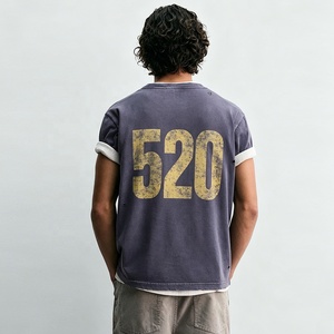 Camisetas Vintage con Logotipo Personalizado, Lavado Ácido, para <span class=keywords><strong>Hombre</strong></span>, Fabricante de Camisetas Gráficas de Estilo Urbano para <span class=keywords><strong>Hombre</strong></span> - Product Image 2