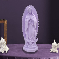 Statue en résine Notre-Dame de Guadalupe, dégradé rose, Vierge Marie, pour décoration de table de salon, cadeau religieux