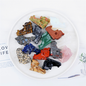 Venta al por mayor de piedras de cristal, cráneos de dragón mixtos naturales, piedras preciosas talladas para la decoración del hogar - Product Image 1