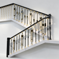 Rampe d'escalier de balcon en alliage d'aluminium moderne de luxe, taille personnalisée, escalier de villa