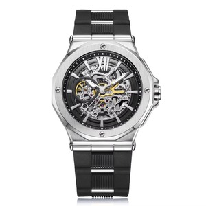 Relojes Mecánicos de Pulsera con Diseño de Esqueleto para Hombre, Correa de Silicona, Relojes Deportivos Luminosos con Movimiento Automático - Product Image 1