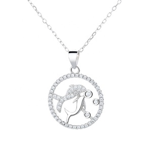 12 조디악 보석 사자 스타 펜던트 순수 실버 925 Constella-tions 매력 목걸이 보석 - Product Image 4