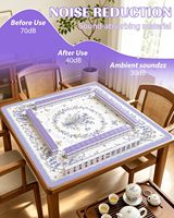 Écharpe française motif muguet, nœud coquette, tapis de mahjong américain, violet pastel, élégant, shabby chic, imperméable, antidérapant, en caoutchouc, pour la maison