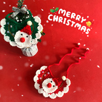 Nouveau chapeau de Noël personnalisé fait main pour animaux de compagnie, écharpe en laine tricotée mignonne pour chat, bavoir pour chien, style dessin animé, accessoires d'hiver